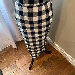 Who What Wear Black and White Plaid Women's Pencil Skirt sz 6
